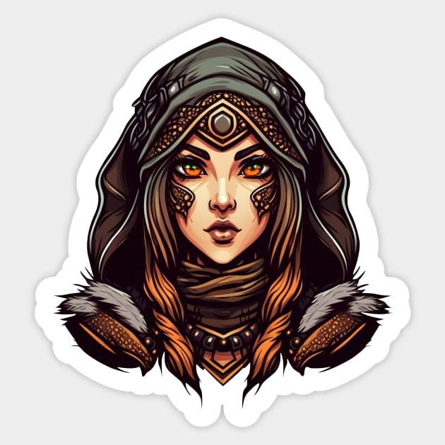 Sorceress Fantasy RPG Character Sticker by Grimdark Merchant